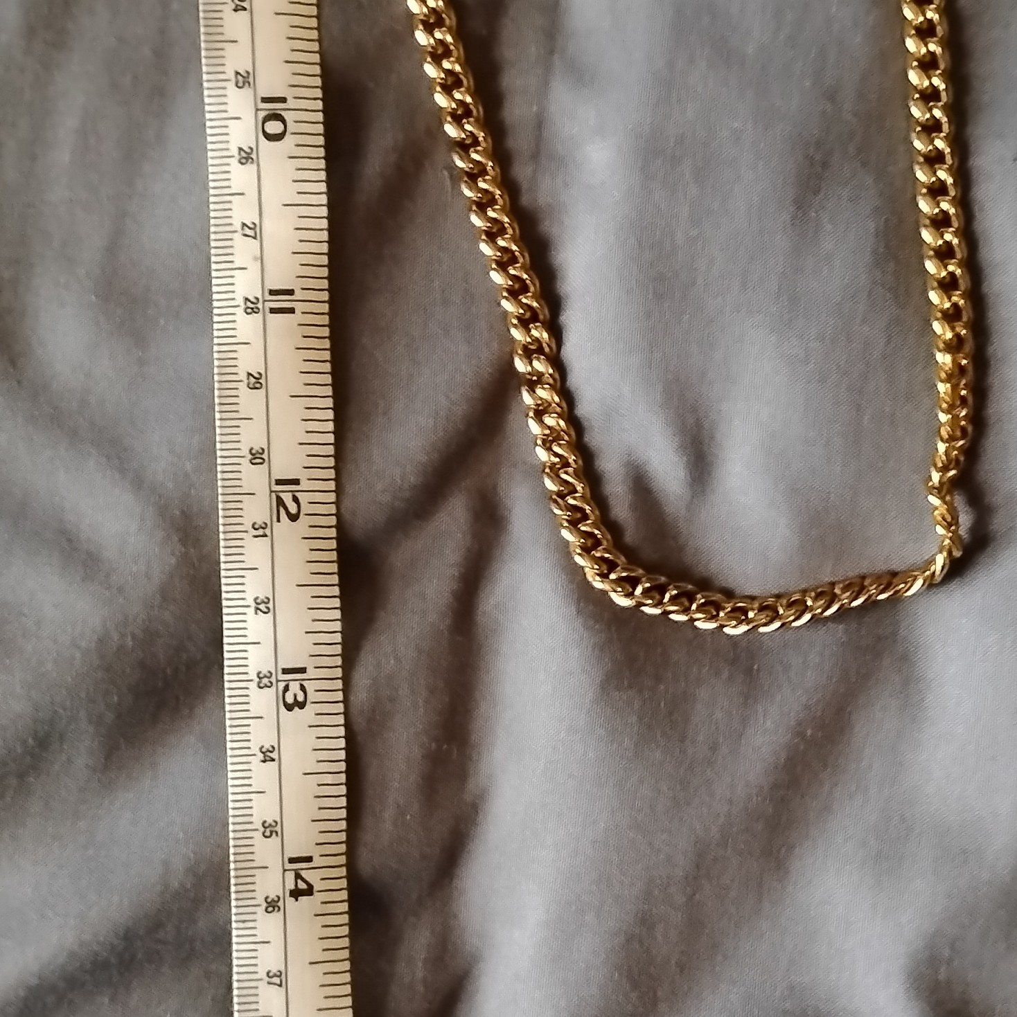 SPCY Brand Yellow Gold Curb Link Chain Necklace 28″ Long