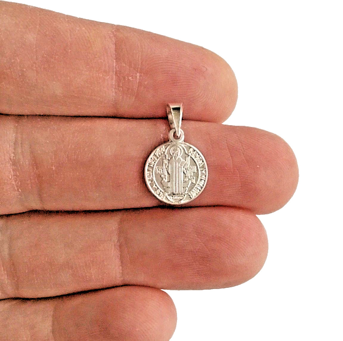 925 SILVER SAINT BENEDICT PENDANT / 925 PLATA MEDALLA DE SAN BENITO – 11mm #2
