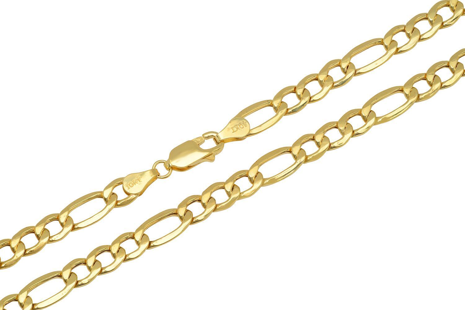10k Yellow Gold 2mm-9.5mm Figaro Link Chain Necklace Bracelet 7″-30″ Hollow