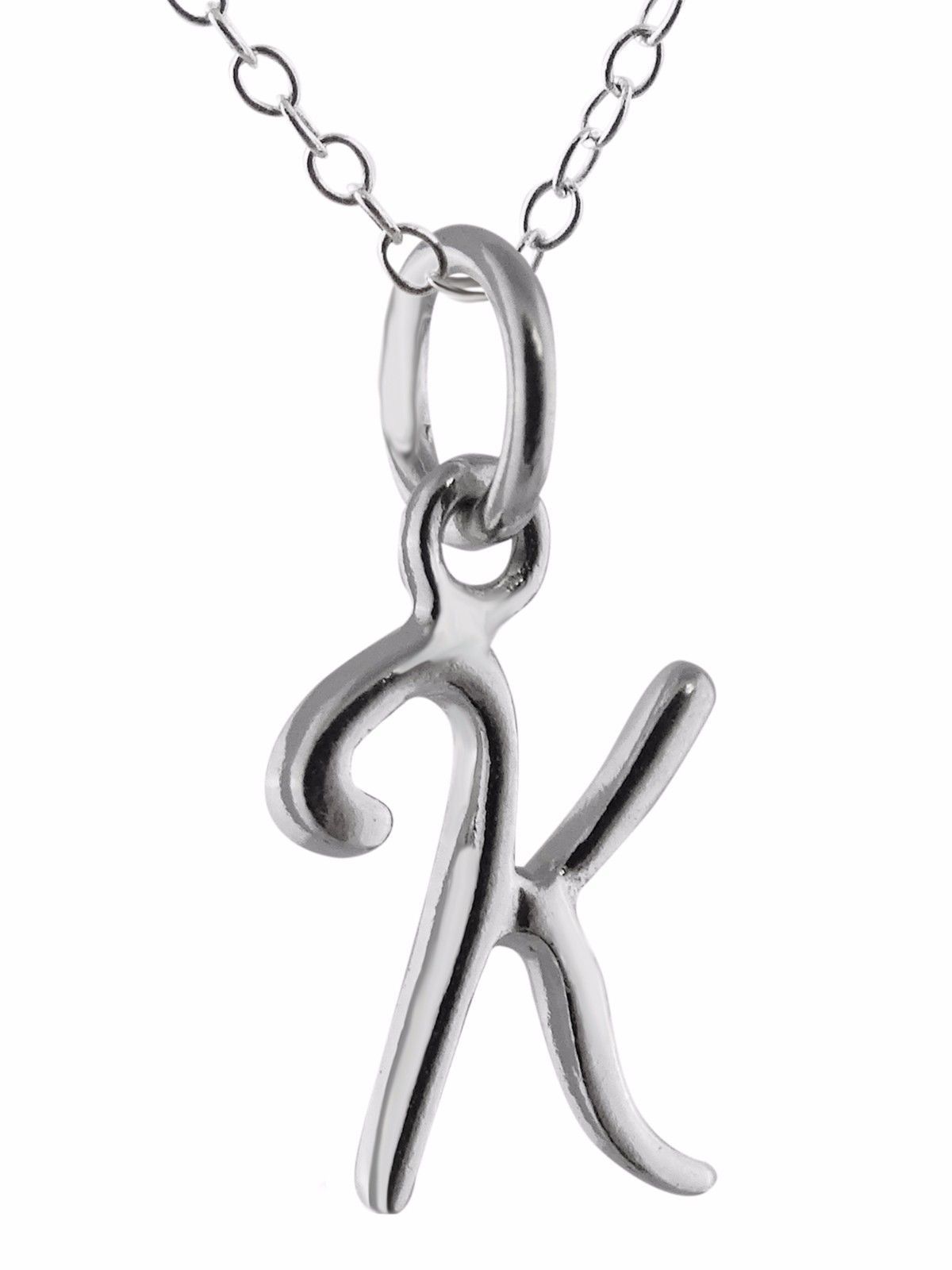 Tiny Letter K Necklace 925 Sterling Silver Name Small Initial K Charm Gift NEW