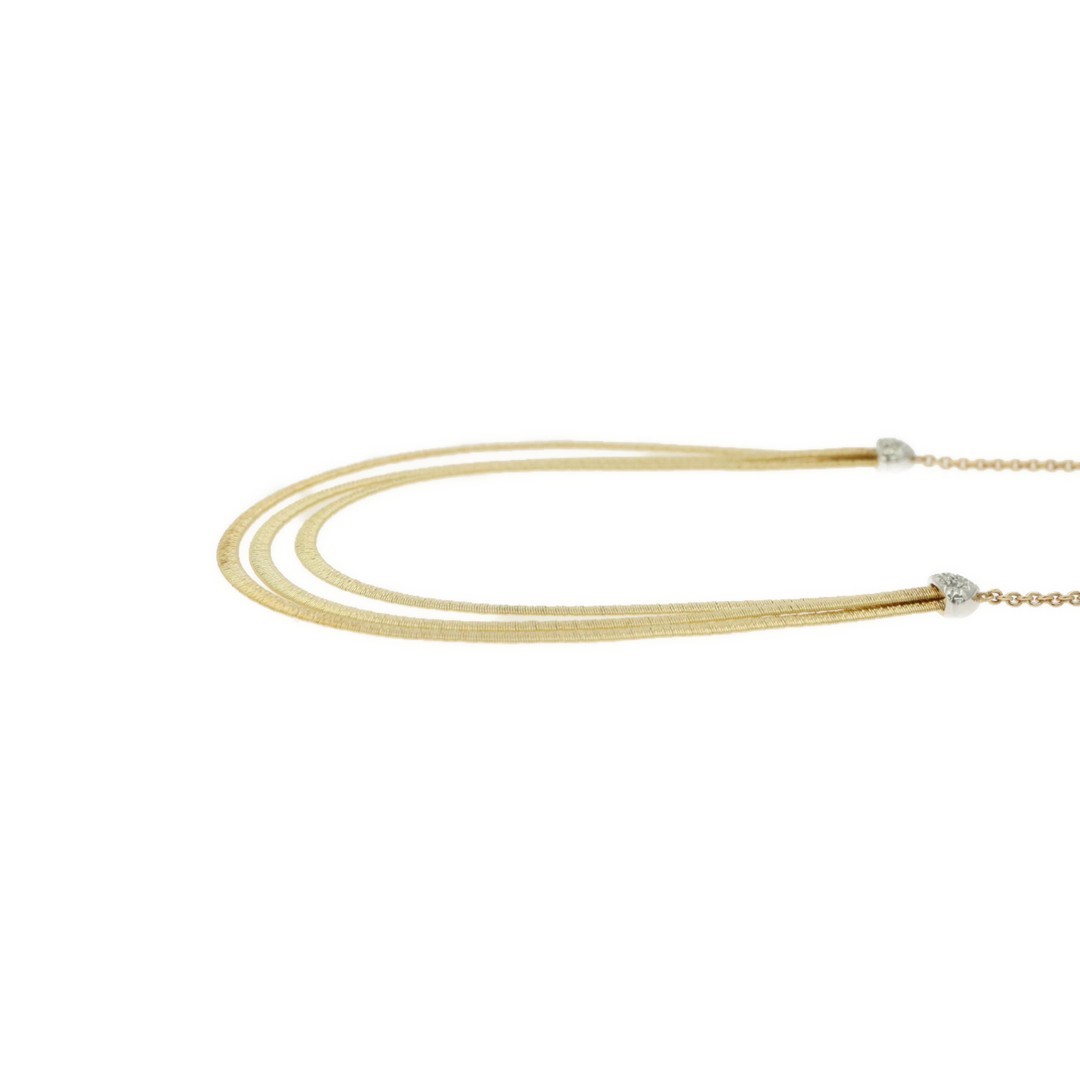 MARCO BICEGO Yellow Gold 18K & Diamond Necklace Total Length 17.3 in With Case