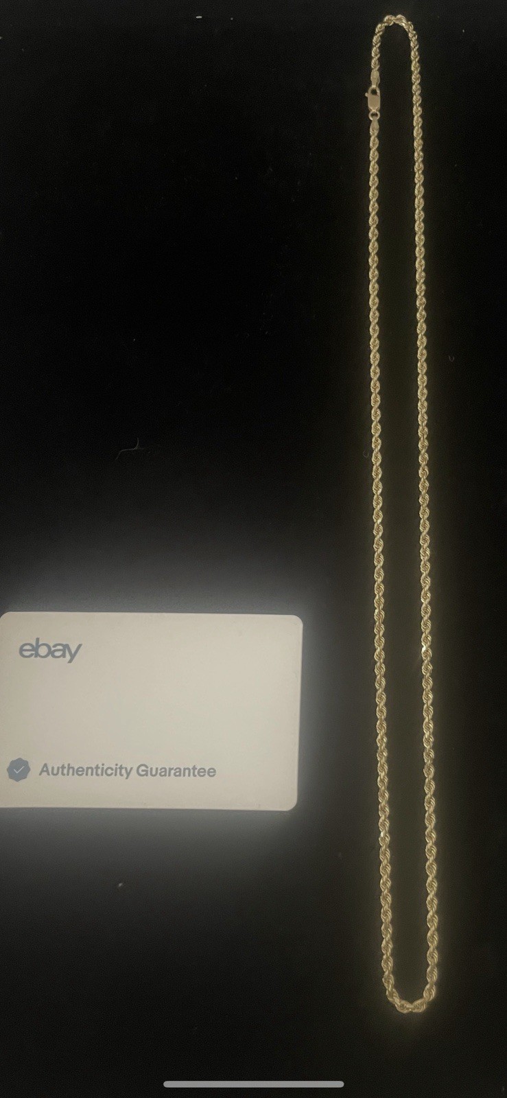 Solid 10 Karat Yellow Gold Diamond Cut Rope Necklace 24 2.5MM