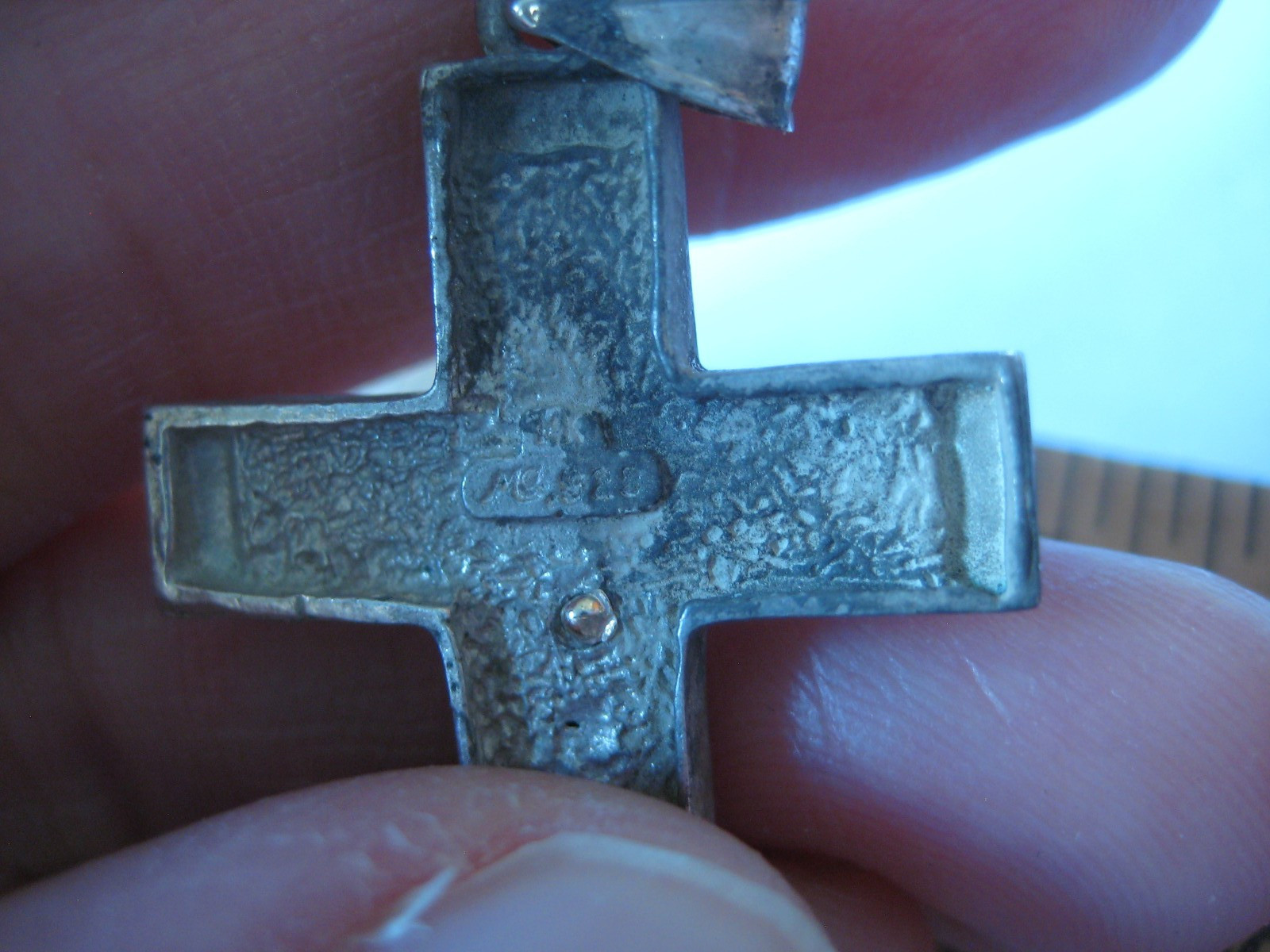 Ma Sterling Silver 14K Yellow Gold Mix Metal Crucifix Cross Pendant (D1)