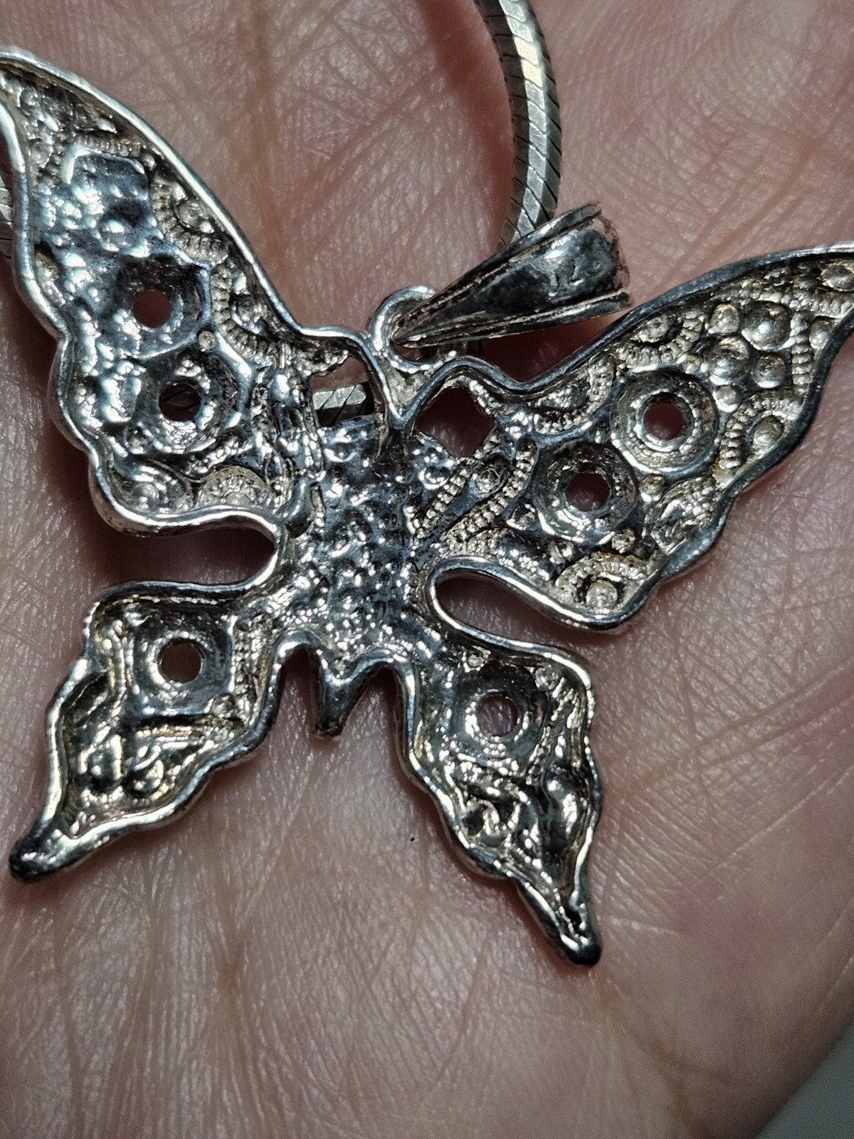 Sterling Silver 925 Butterfly & Snake 925 Silver Chain 14″ 15g