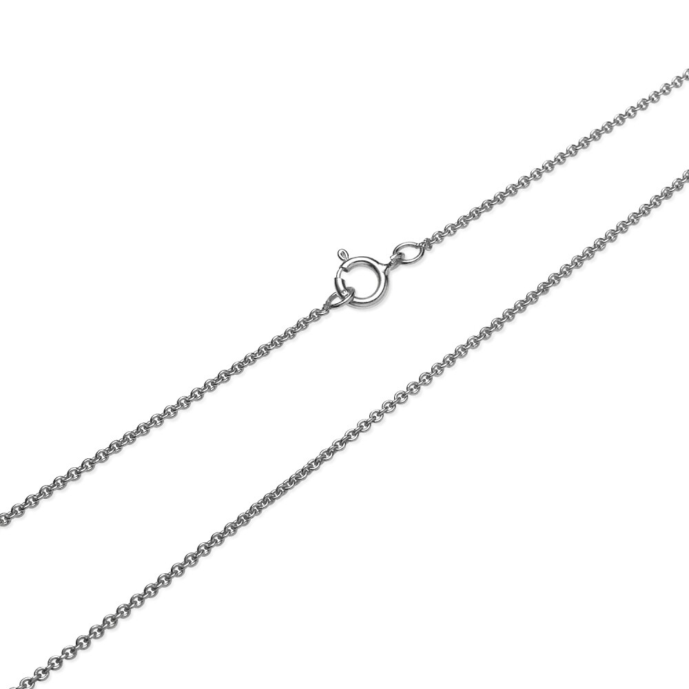 16 Inch Thin Cable 1mm Rolo Chain Necklace in Sterling Silver