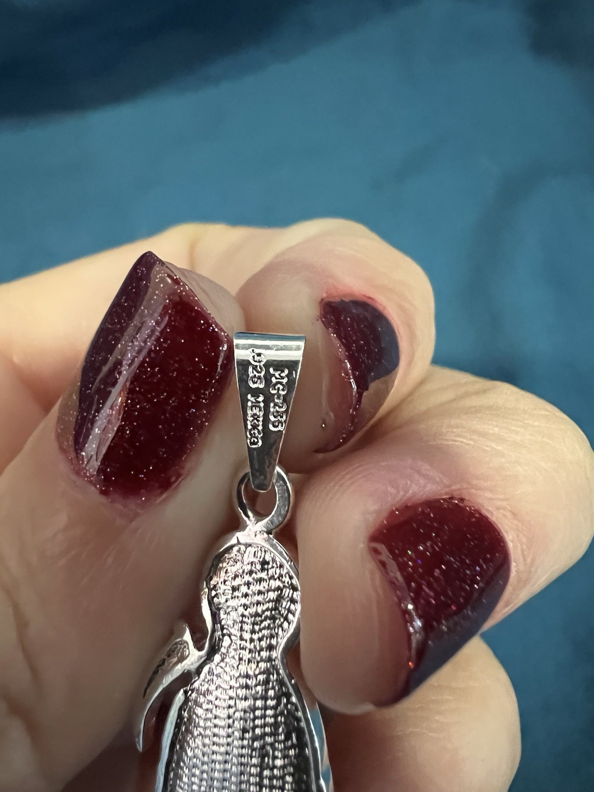 925 Sterling Silver Men Women Grim Reaper Santa Muerte Medal Pendant