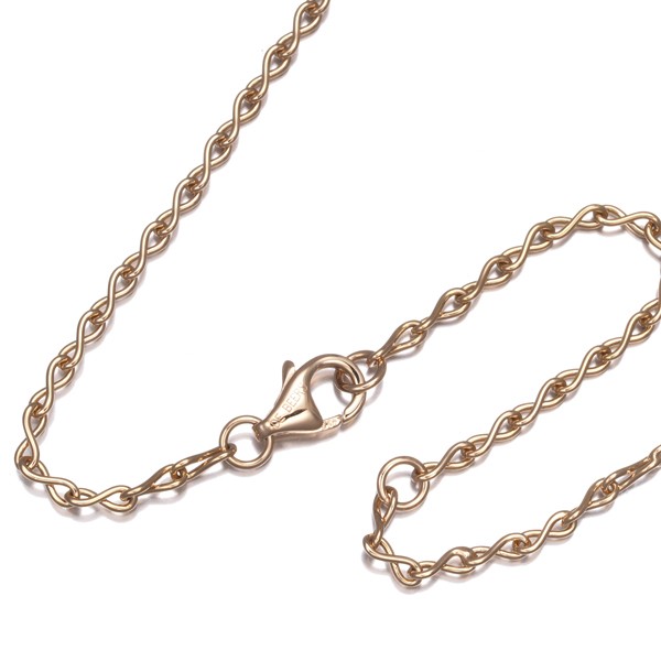 Auth De Beers Chain Necklace Twist 50cm 18K 750 Rose Gold