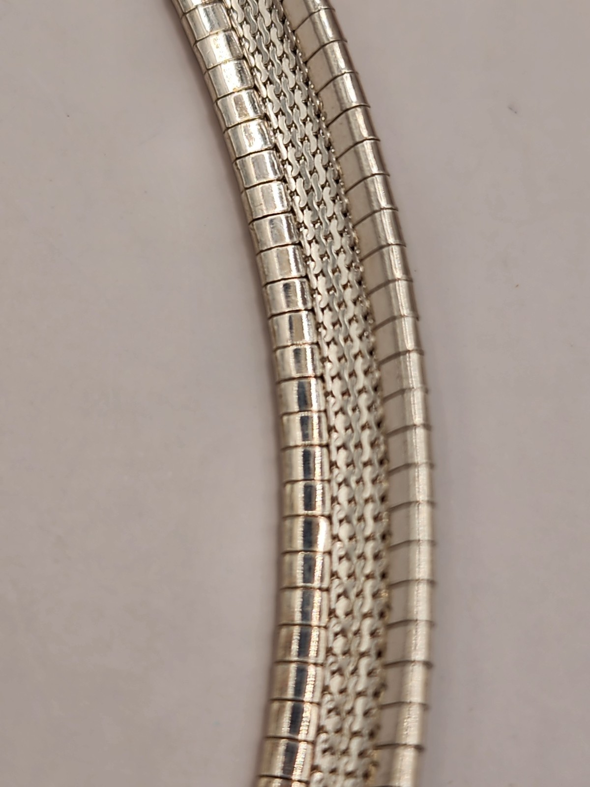 Sterling Silver Omega Necklace 16 Inches, 34 Grams, 8mm