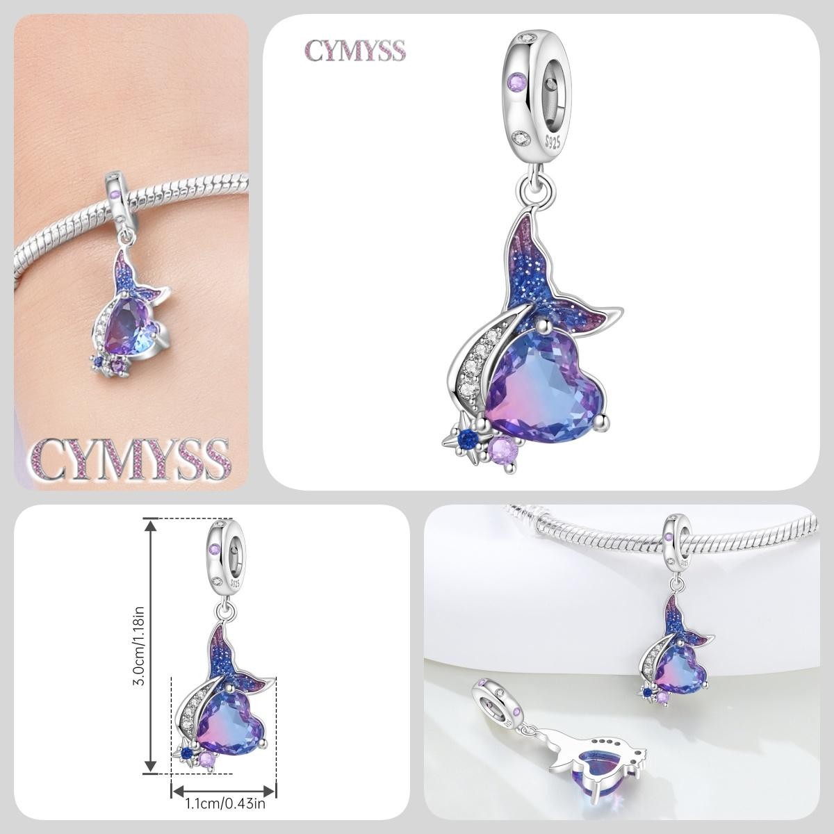Blue Charm 925 Sterling Silver Ocean Pearls Betta Fish Pendant Birthday Party Gi