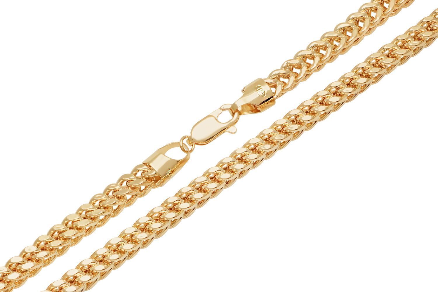 Brand New 10k Yellow Gold Franco Chain Necklace 1.5mm-6mm Sz 16″-40″ Hollow