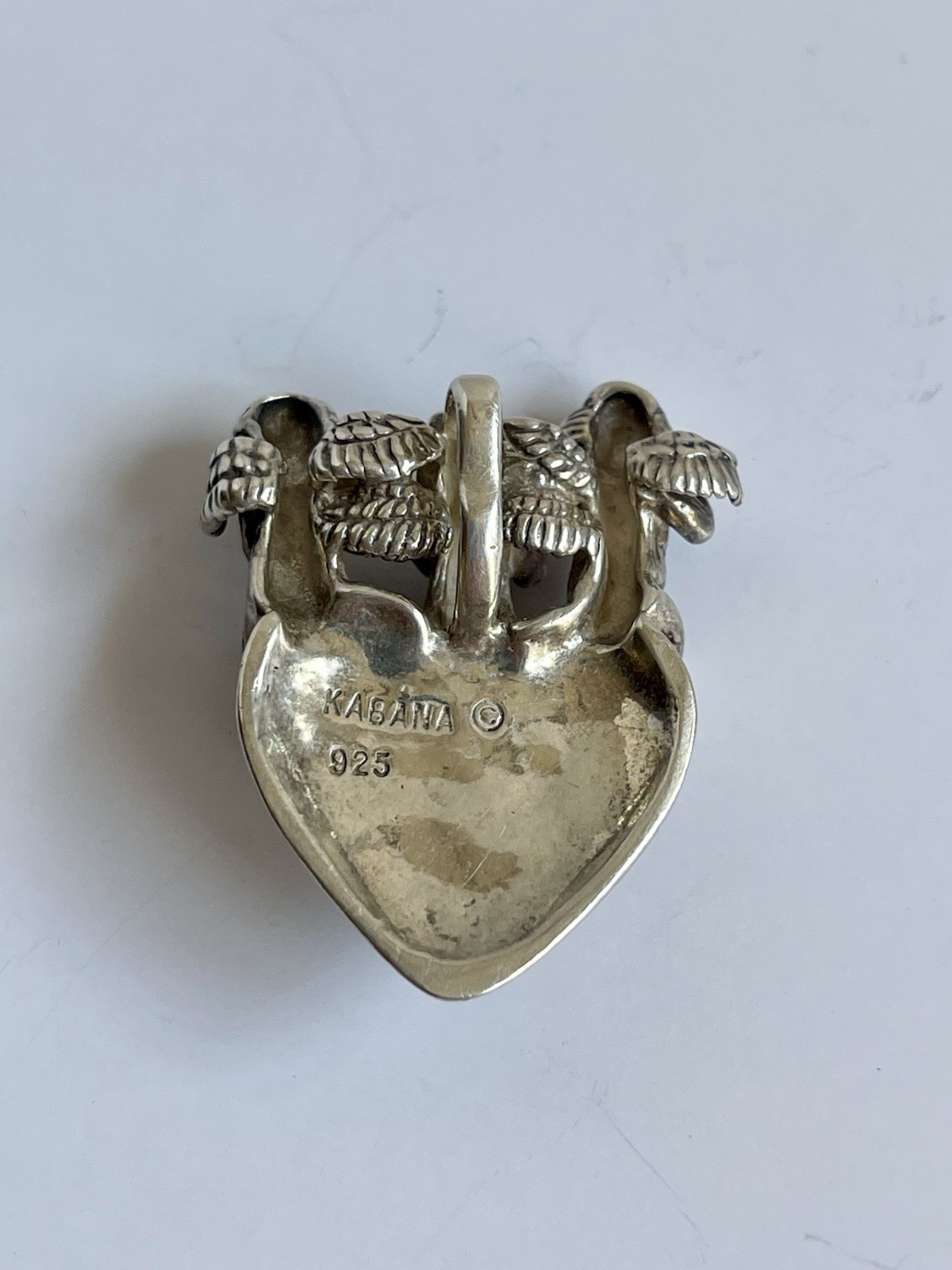 Vintage Sterling Silver 925 KABANA Three Angels Heart Pendant “See No Evil…”