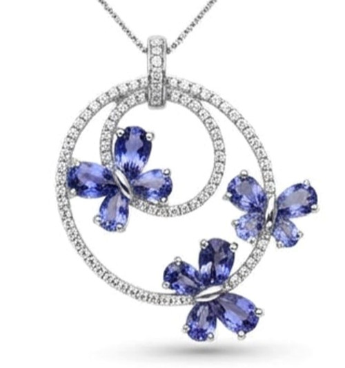 1.50ct Natural Round Diamond 14k BIS Hallmarked White Gold Sapphire Pendant