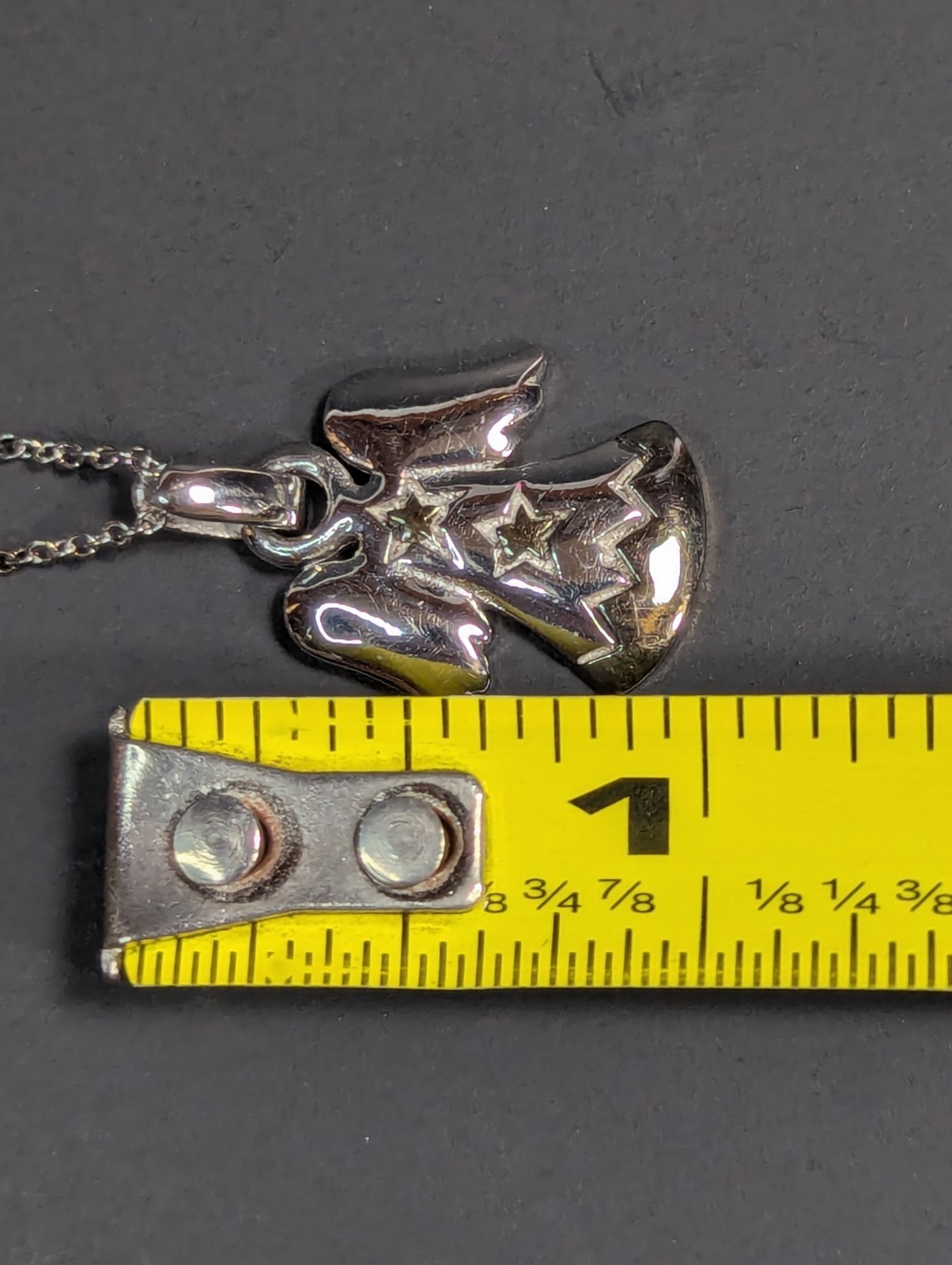 NF 925 Sterling Silver Angel Pendant 18″ Chain Necklace Thailand