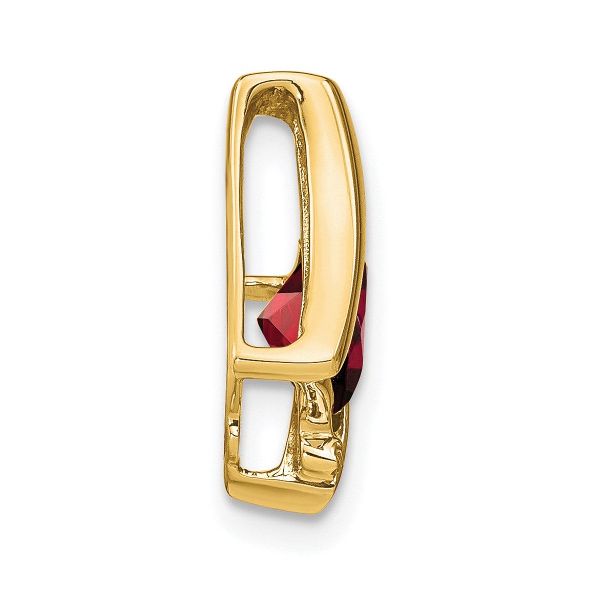 10k Yellow Gold Garnet and Diamond Pendant