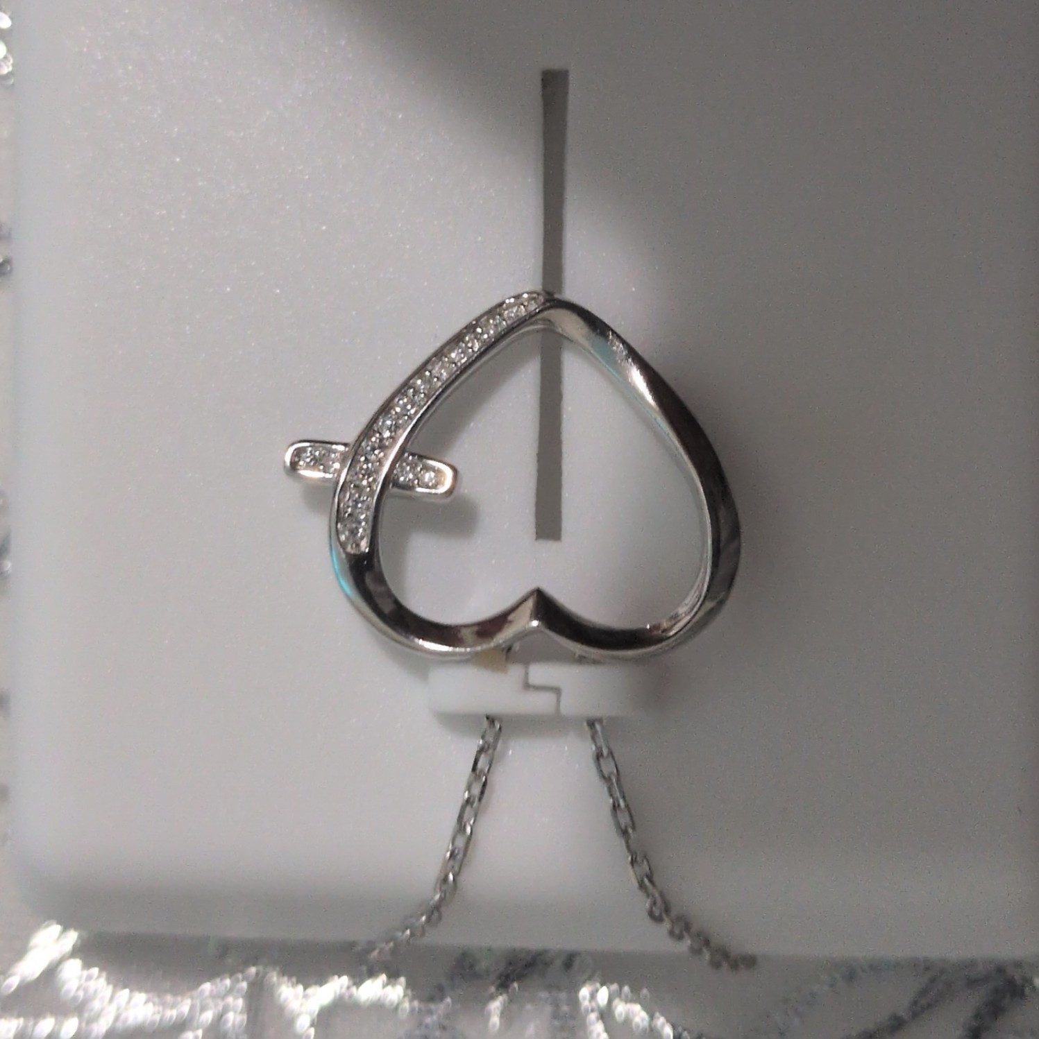 Moissanite Heart Pendant Necklace 925 Sterling Silver 1.50 CTW 16-18in