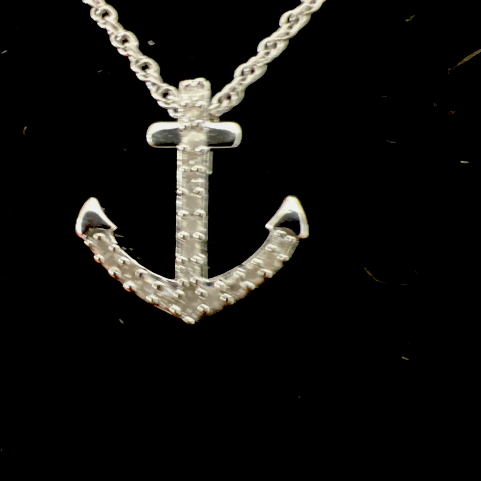 Womens White Gold RhodiumSterling Silver 0.076 CTW Diamond Necklace