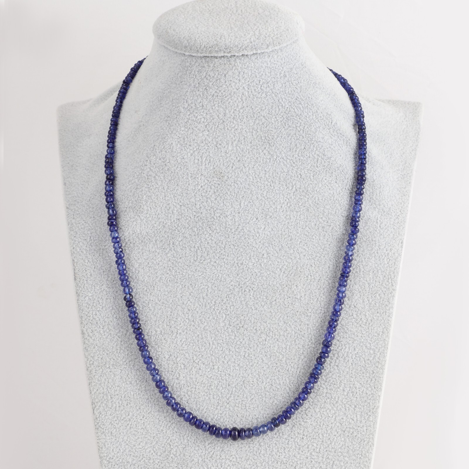 Natural Blue Sapphire Stone Beaded Necklace Plain Roundel Sapphire Jewelry