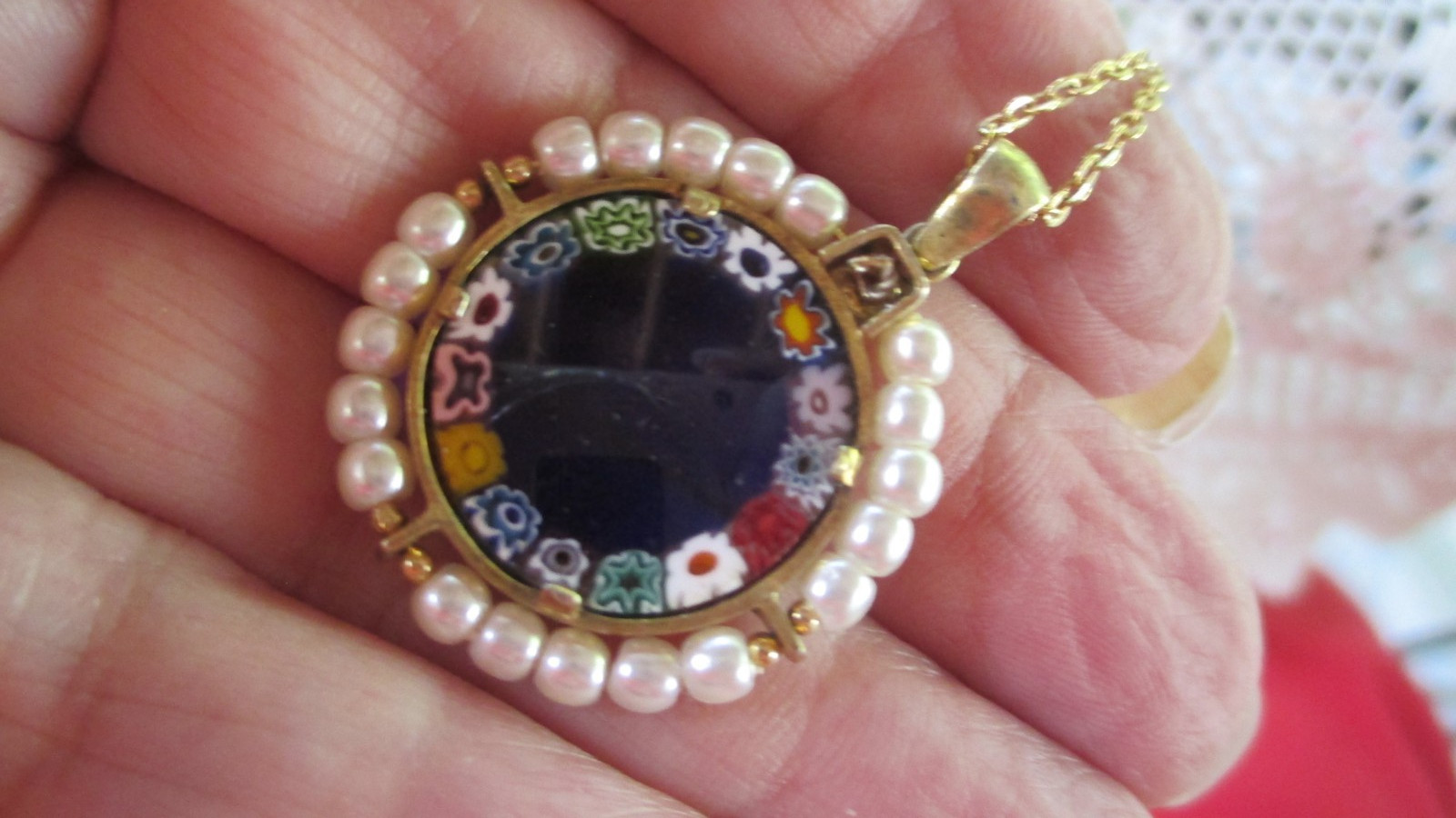 MURANO MILLETIFIORE INITIAL PENDANT