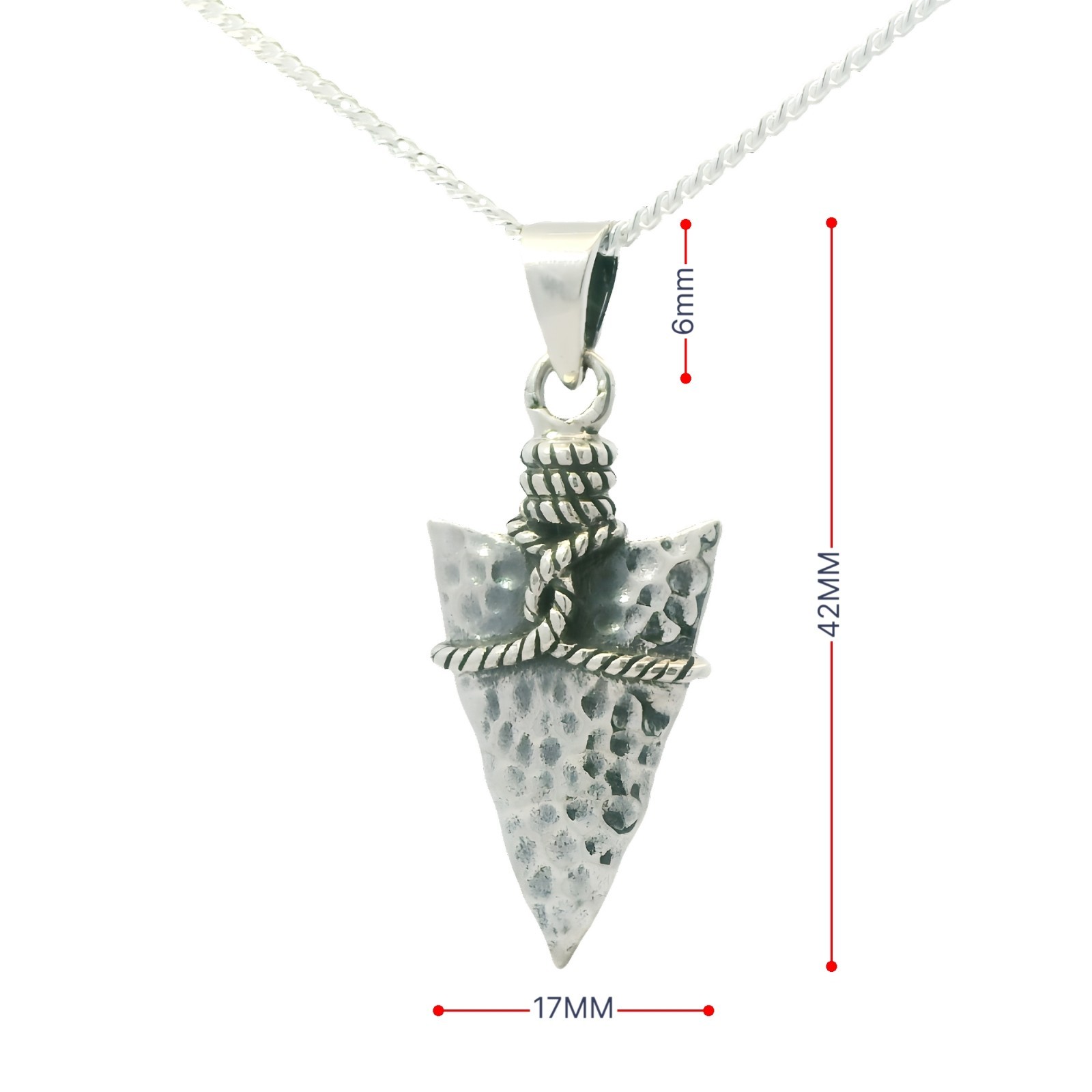 925 Silver Rune Arrowhead Necklace – Oxidised Viking Pendant