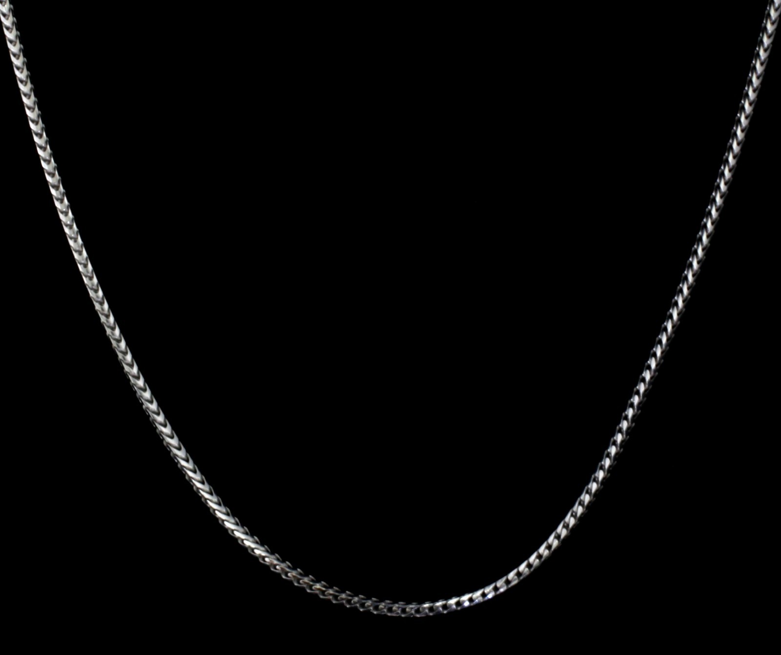 925 Italian Sterling Silver 1.5 mm Franco 130 Chain Rhodium Plated
