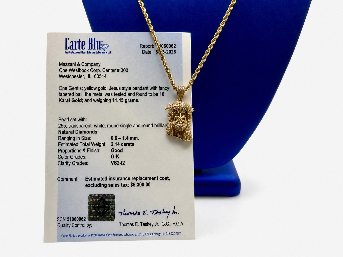 10K Gold Diamond Jesus Piece
