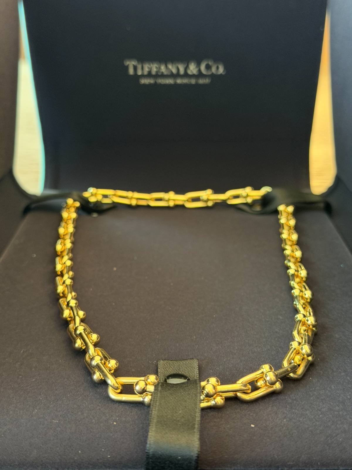 Tiffany & Co. HardWear Medium Link Necklace 18K Yellow Gold 18″ w/ Box