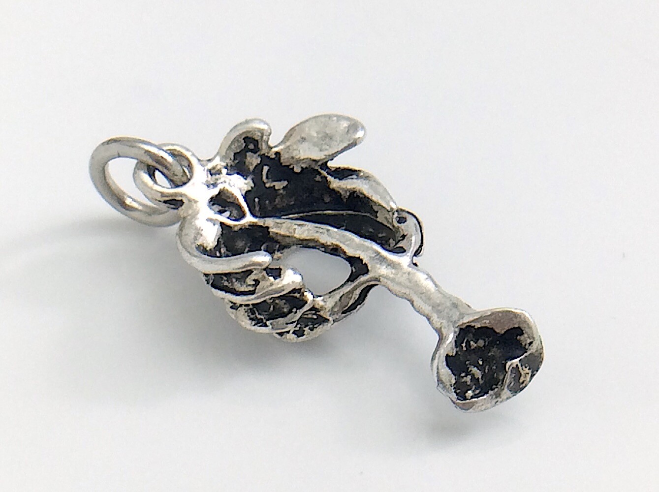 Palm Tree Plant Unmarked Sterling Silver Pendant Charm 1.1g 0.75in J023