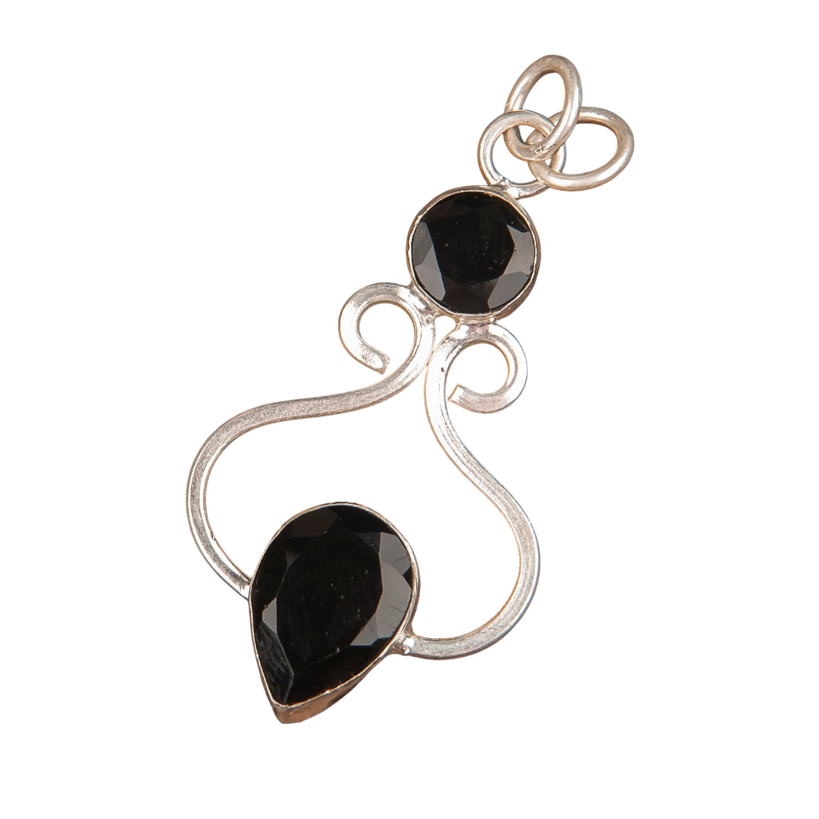 Black Onyx Gemstone 925 Sterling Silver Pretty Pendent 1.60″ Gift For Engagement