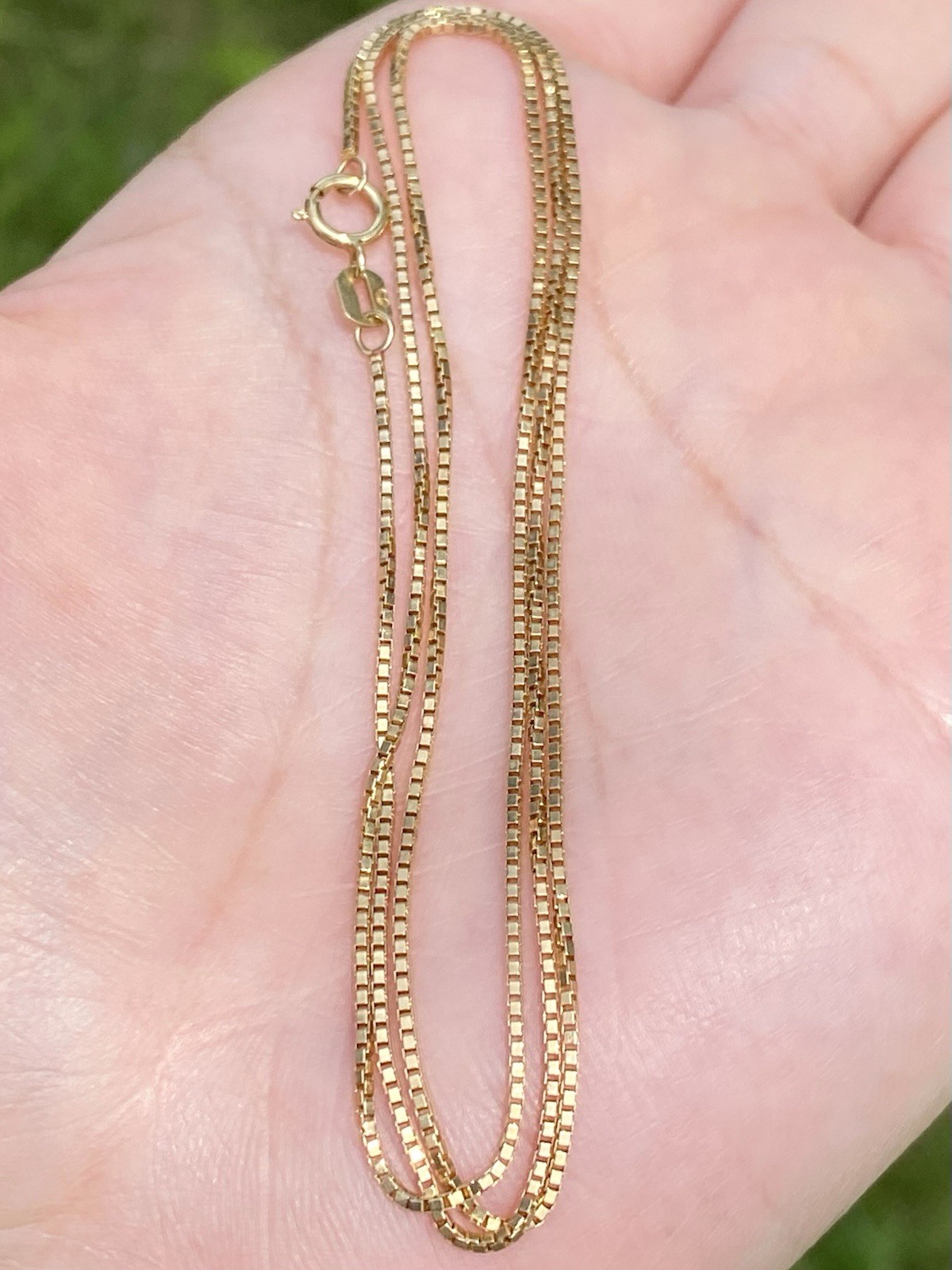 Solid 14k Yellow Gold 1.0mm Box Chain Necklace 3.01 Grams- 21 Inches