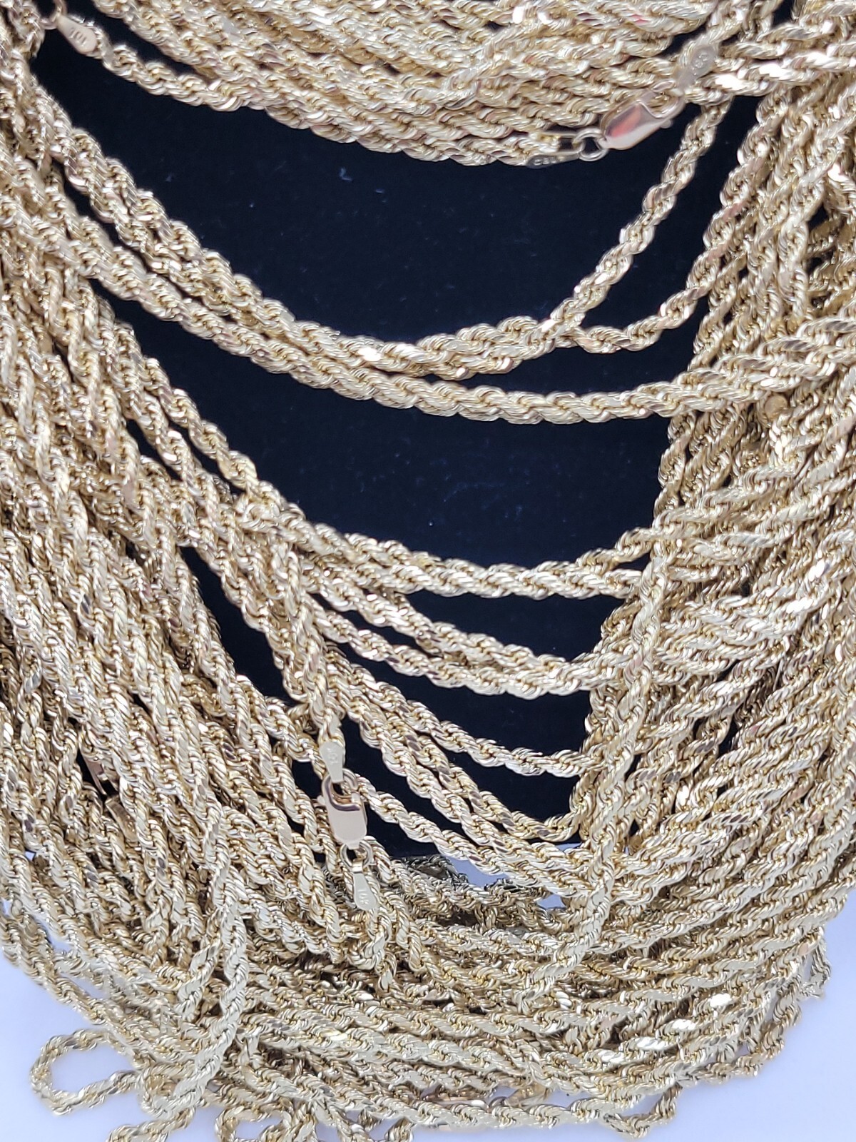 10KT Rope Necklace 2.5 MM, Real 10kt Gold, Diamond Cut Lobster Lock, Brand New