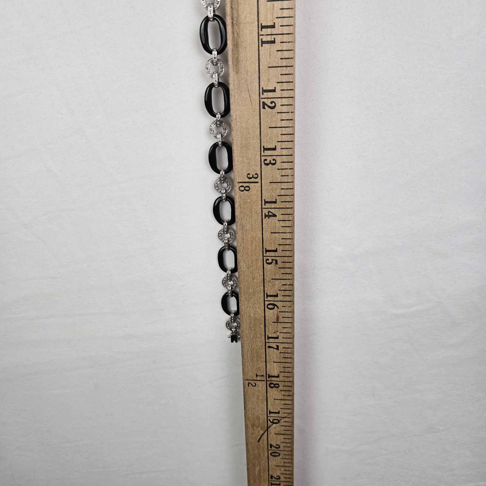 Andin Intl 925 Stamp Short Necklace Glossy Oval Link Contemporary Art Deco Style