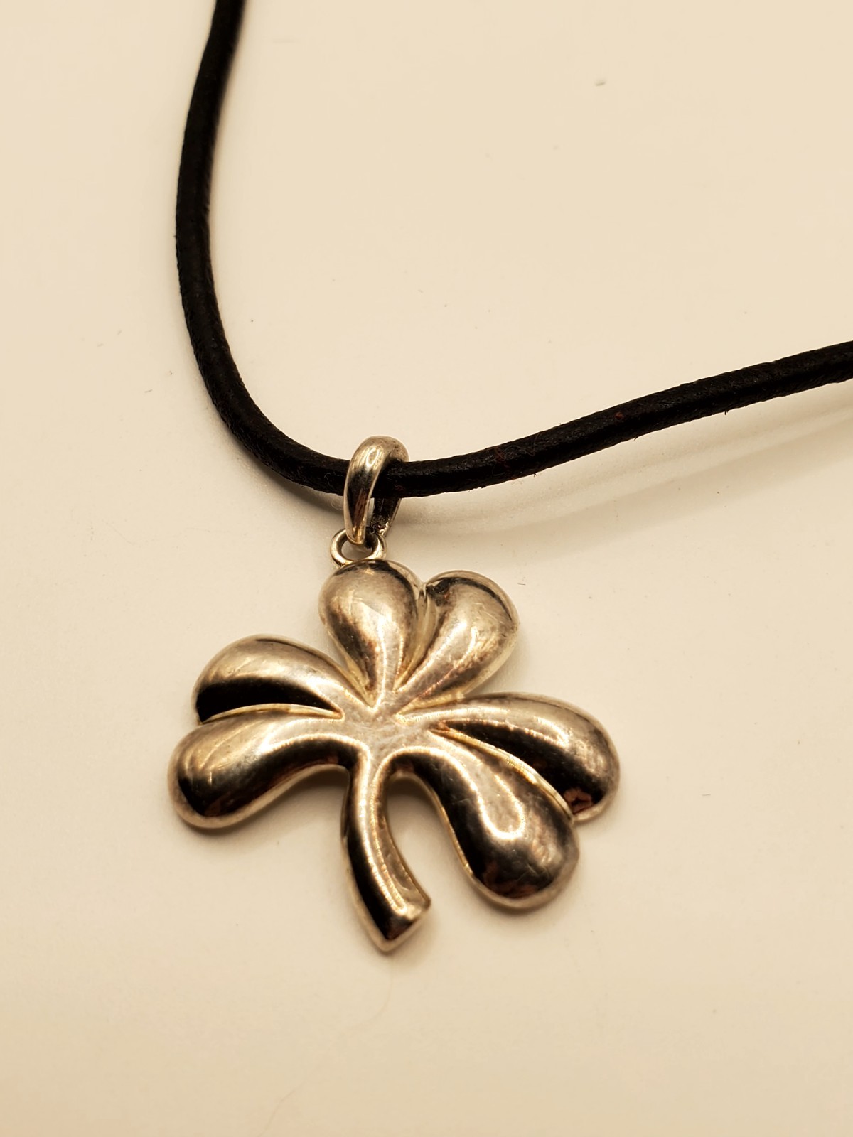 925 Sterling Silver Clover Ireland Charm Necklace
