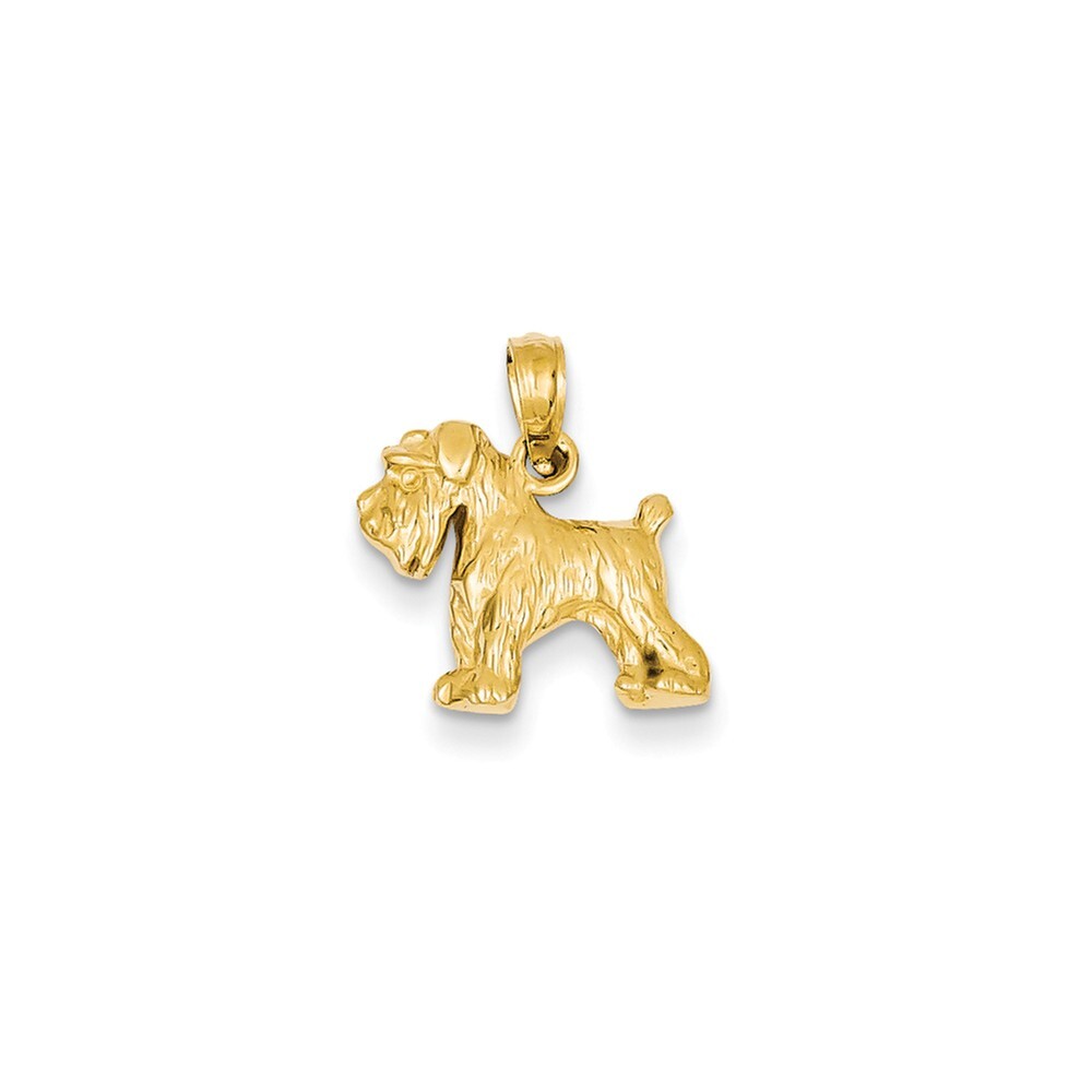 14k Yellow Gold 2D Schnauzer Pendant
