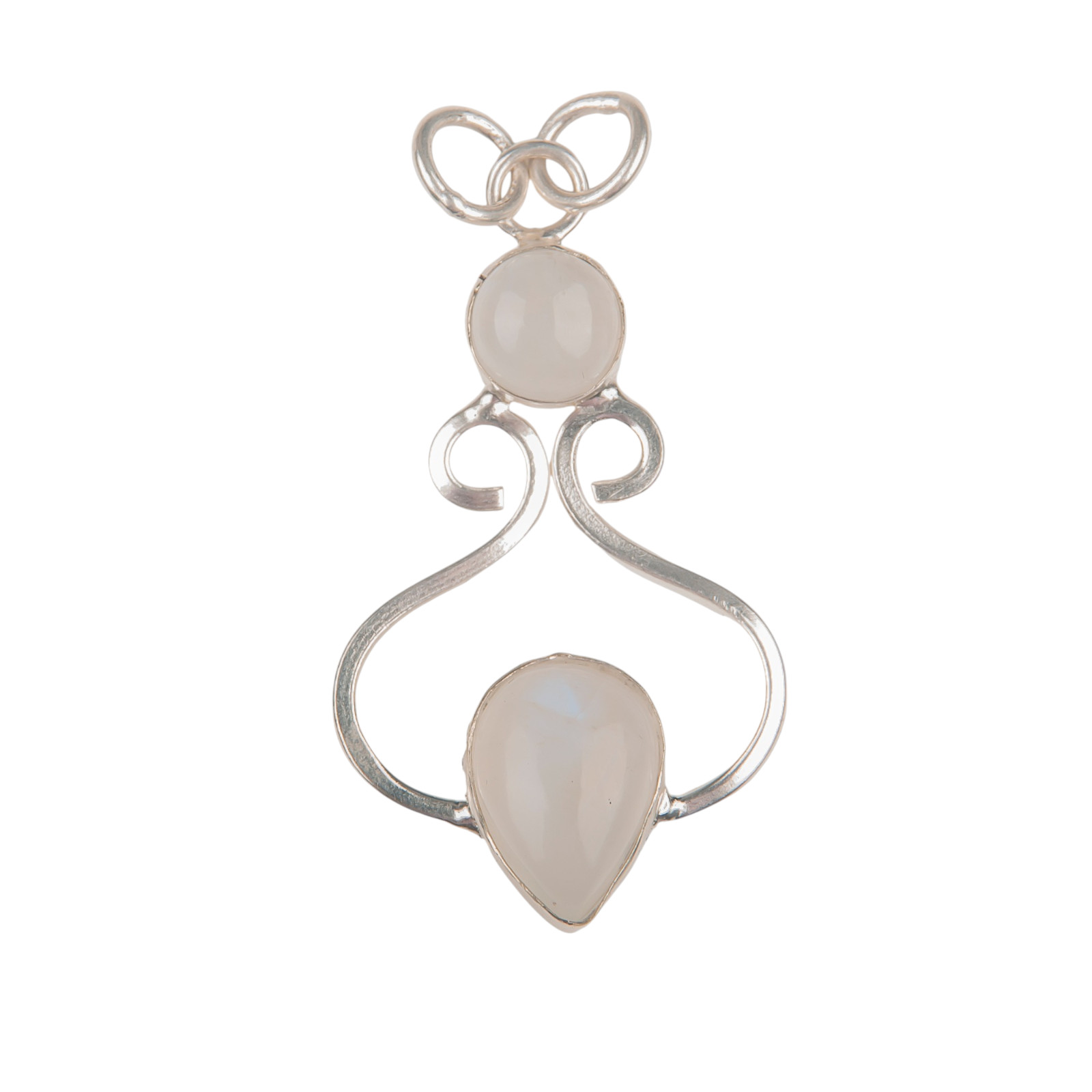 Rainbow Moonstone 925 Solid Silver Pear Cut Pendent 1.60″ For Anniversary