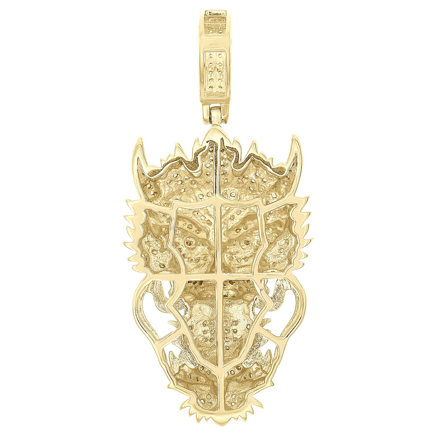 10K Yellow Gold Genuine Diamond Men’s Iced Charm Chinese Dragon Pendant 1/2 CT