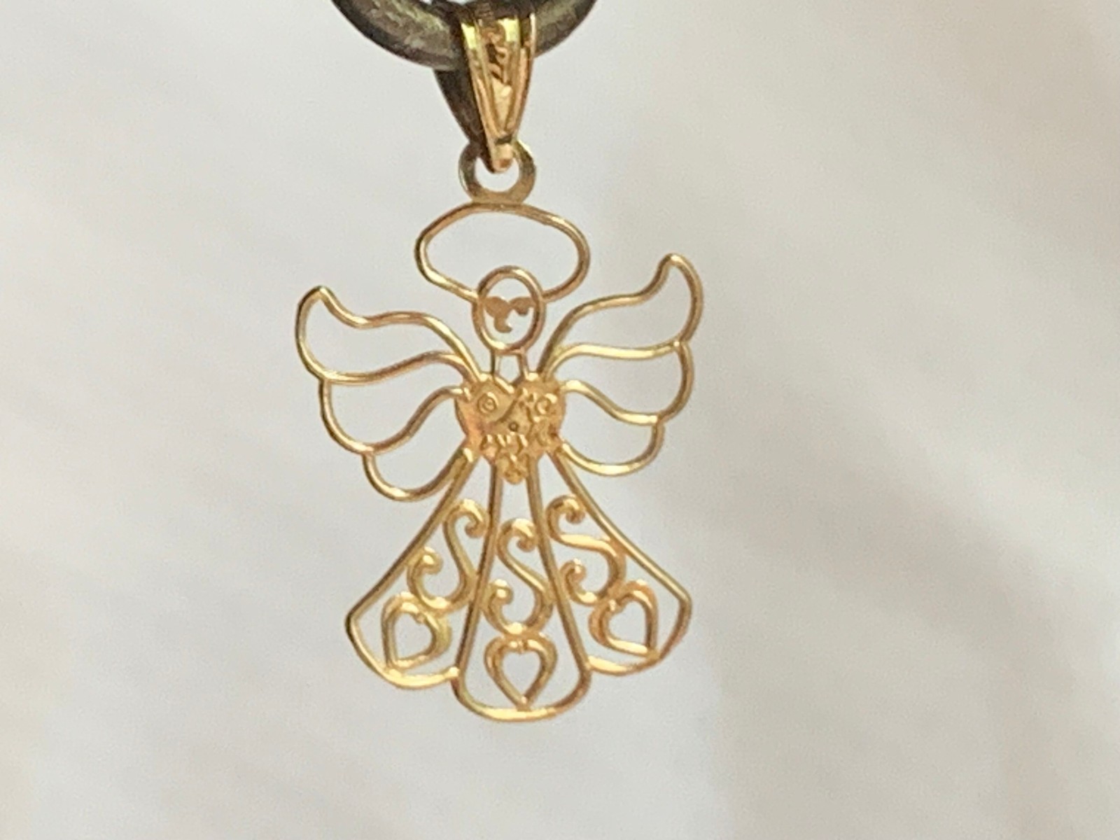 14K Yellow & White Gold Angel Charm .61g Fine Jewelry Michael Anthony Pendant