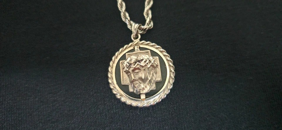 14k White Gold Solid 3mm 26″ Diamond Cut Rope Chain with Pendant