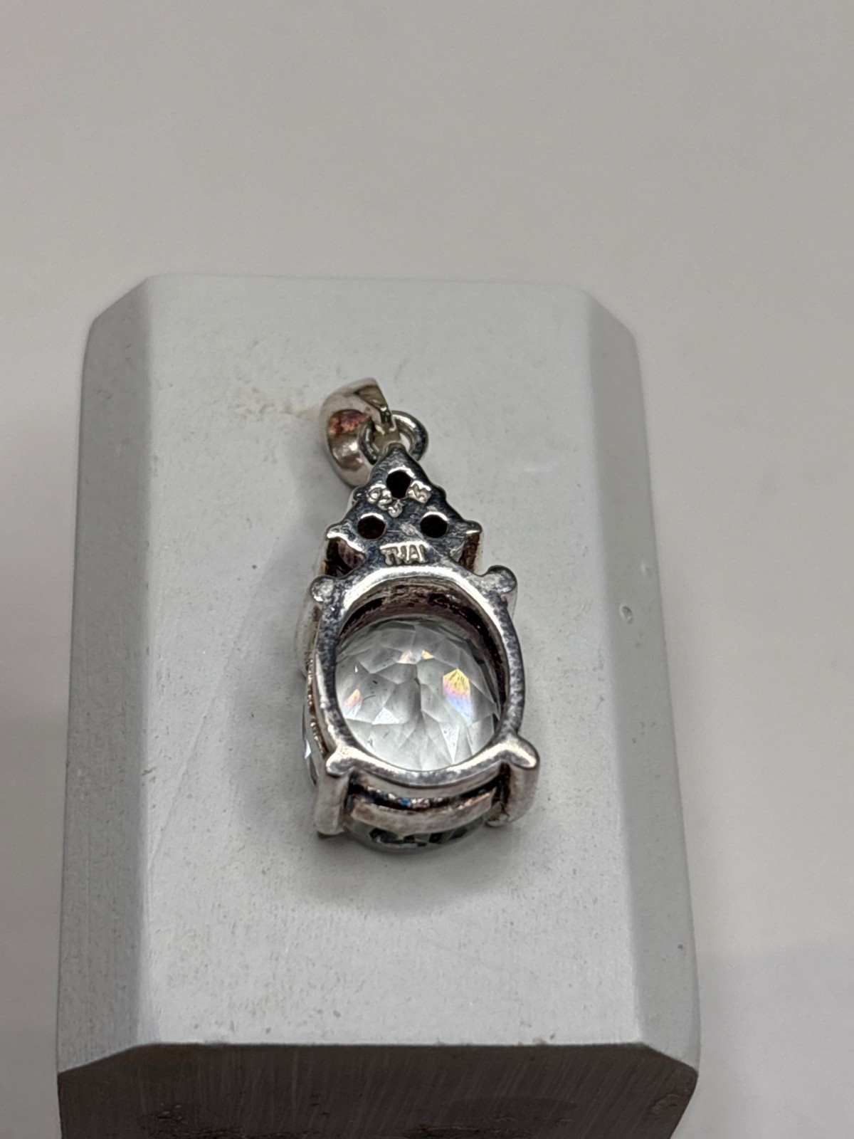 Sterling Silver Sparkly Pendant | Marked Thailand 925 | .75 | Bridal
