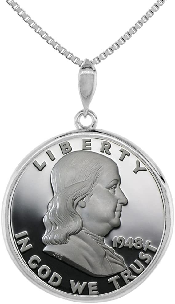 925 Sterling Silver Half Dollar Bezel 30 mm Coins Prong Back Round Edge 50 Cent
