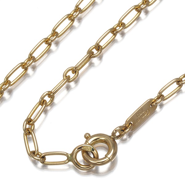 Rare Auth Cartier Chain Necklace Link 70cm Long 18K 750 Yellow Gold
