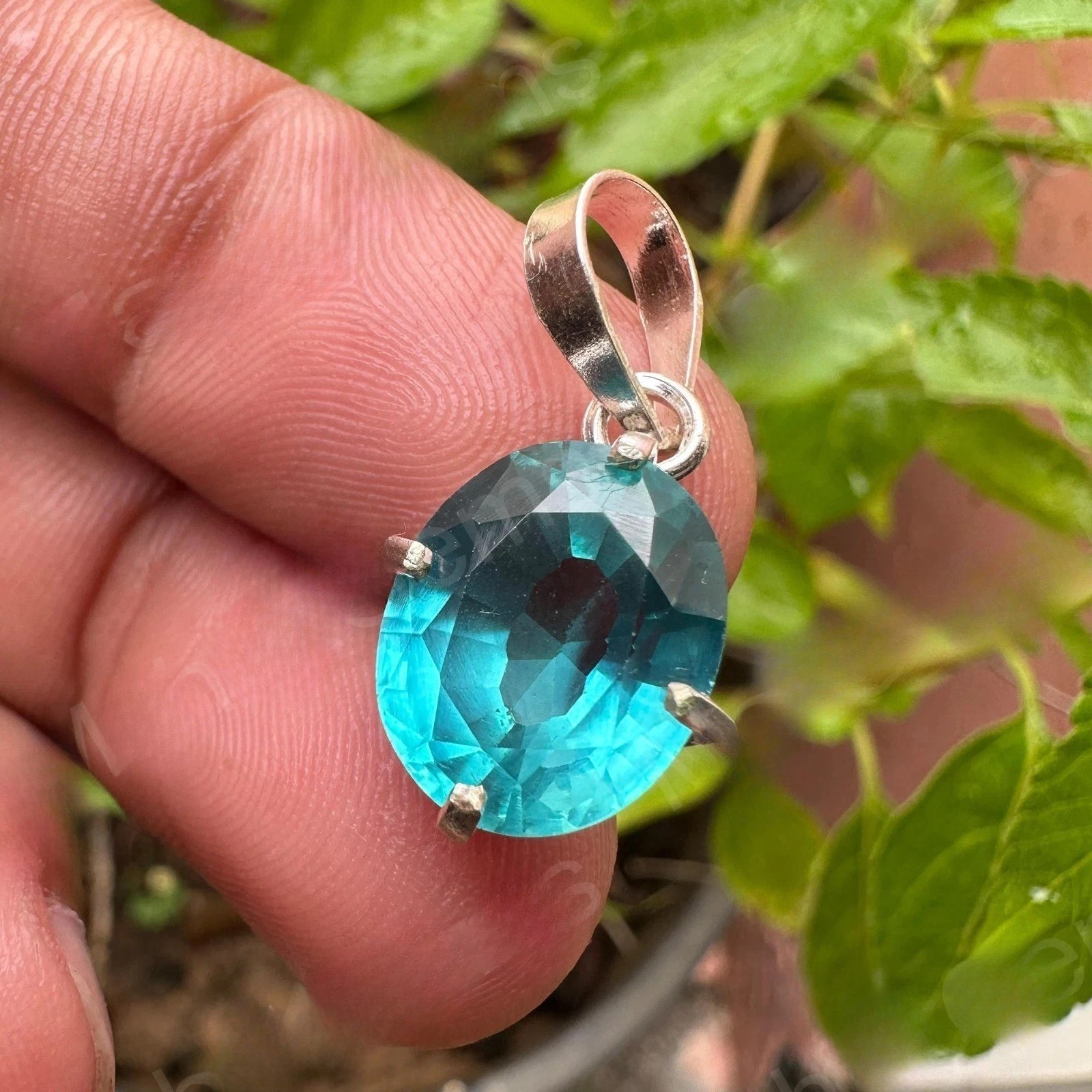 Certified 30 Ct Natural Paraiba Tourmaline In 925 Silver Pendant Loose Gemstone