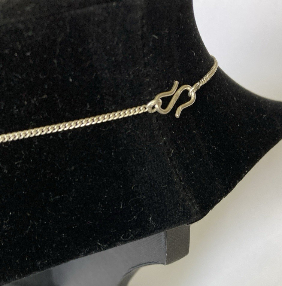 Pendant Necklace Sterling Silver with Black Stones Made in India New