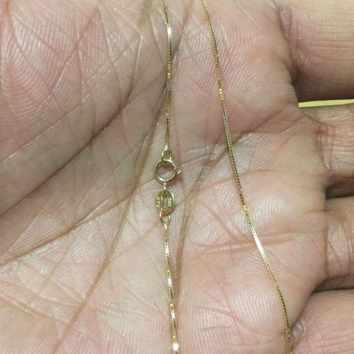 14K Solid Yellow Gold Smooth Shiny Italian Box Link Chain Necklace 0.6mm 16″-24″