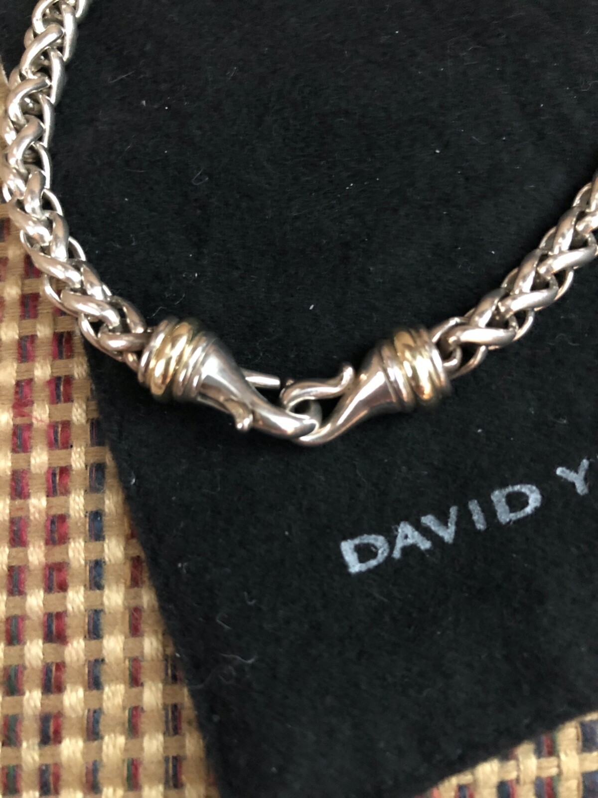 DAVID YURMAN WHEAT CHAIN NECKLACE-14K YELLOW GOLD & STERLING SILVER-6MM-RETIRED!