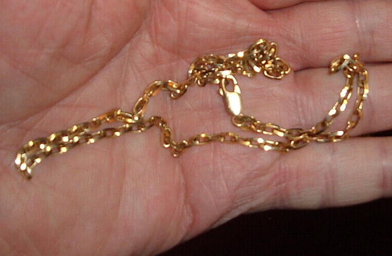 RARE ITALY * 57 AR 14K SOLID GOLD 14 in. LINK CHAIN NECKLACE LOBSTER CLASP 8.8g