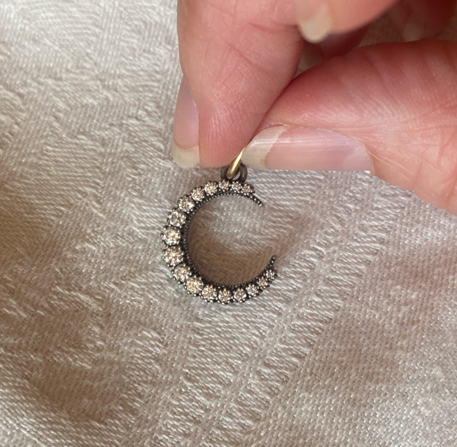 Erica Molinari Baby Pave Diamond Moon Charm
