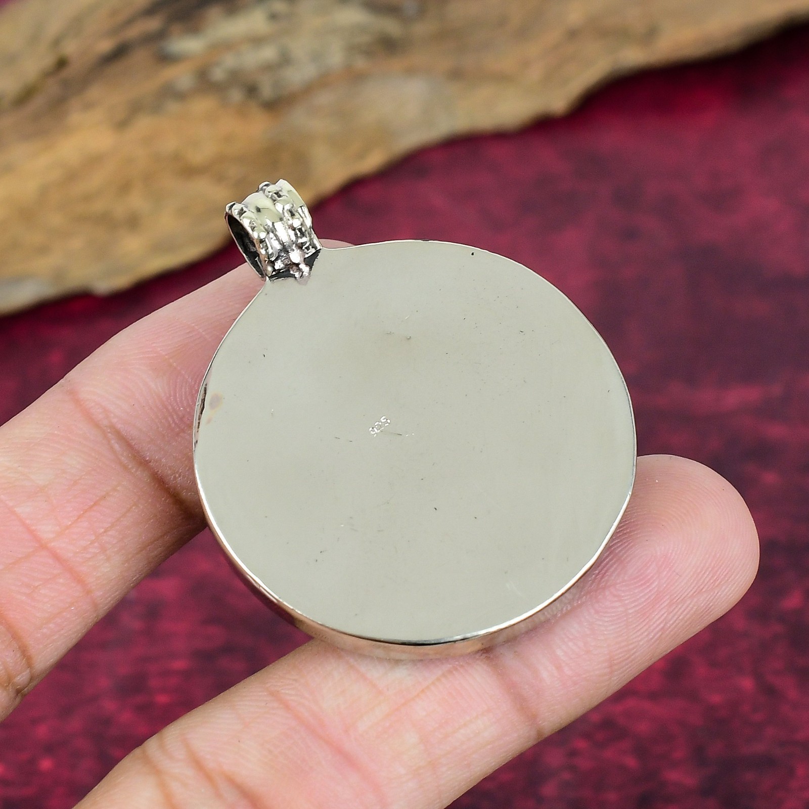 Turquoise, Coral Gemstone Handmade Jewelry 925 Sterling Silver Nepali Pendant