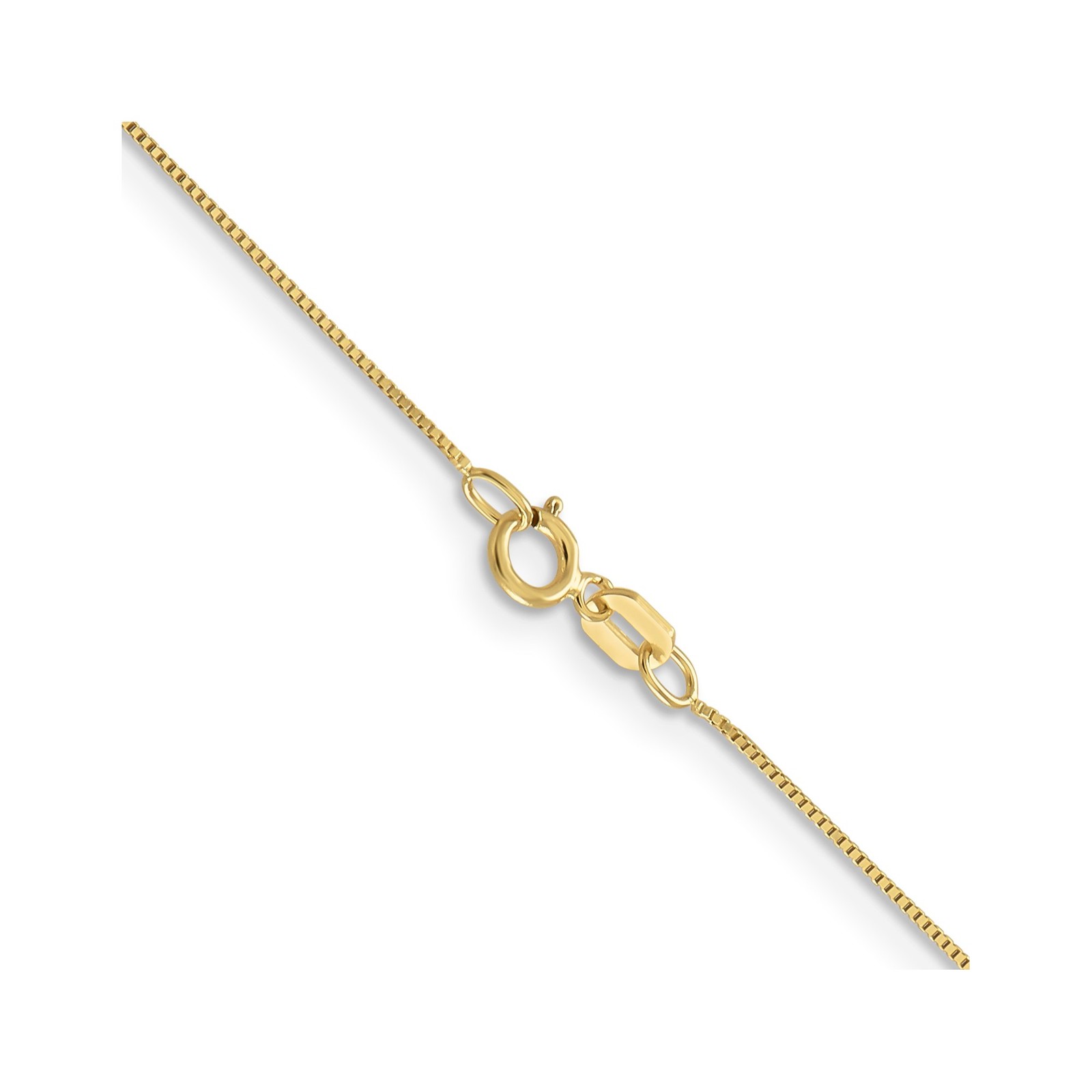 10K Yellow Gold 0.5-1.9mm Box Chain Necklace 7-30 Inch Mens Womens