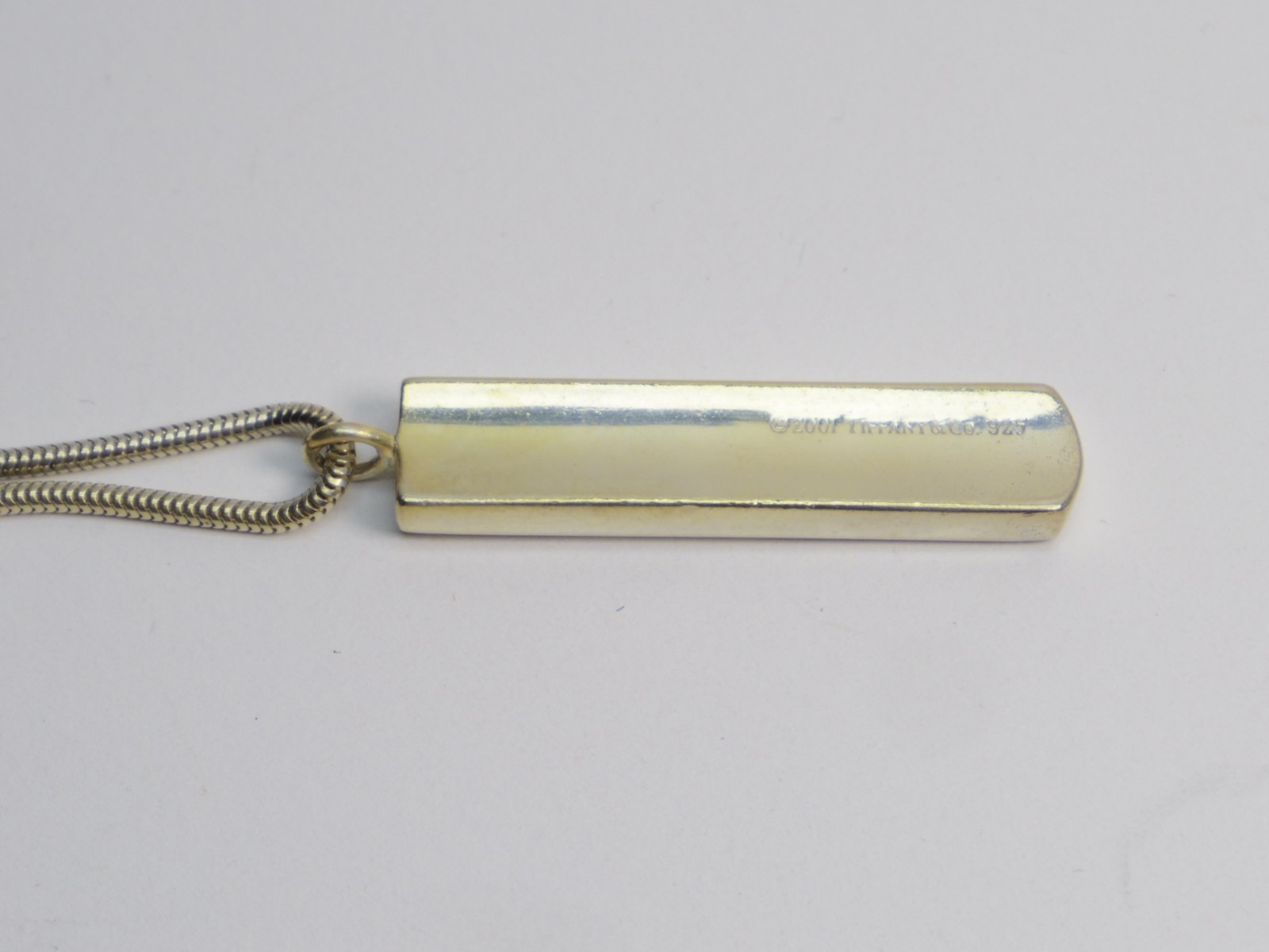 TIFFANY & Co. 1837 Bar Plate Pendant Necklace Chain Silver SV925 excellent