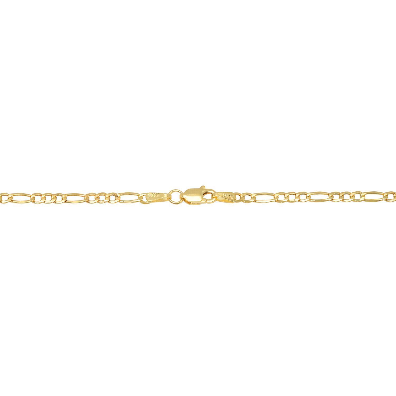 10k Yellow Gold 2mm-9.5mm Figaro Link Chain Necklace Bracelet 7″-30″ Hollow